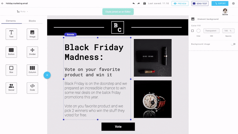 Drag and Drop email template builder